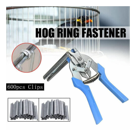 Type M Nail Ring Plier Kit Poultry Bird Cage Fasten Hog Wire Clamp Staples Tools image {12}