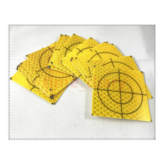 20PCS YELLOW REFLECTOR SHEET 50X50MM REFLECTIVE TAPE TARGET FOR TOTAL STATIONS image {2}