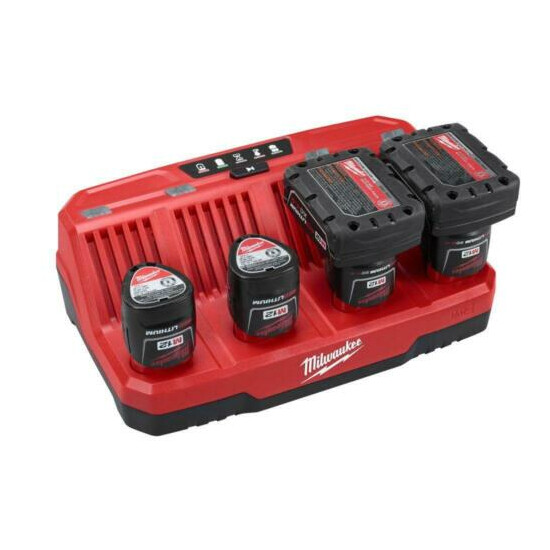 Milwaukee M12 4-Port Sequential Battery Charger 12-Volt Battery Charging Station image {4}