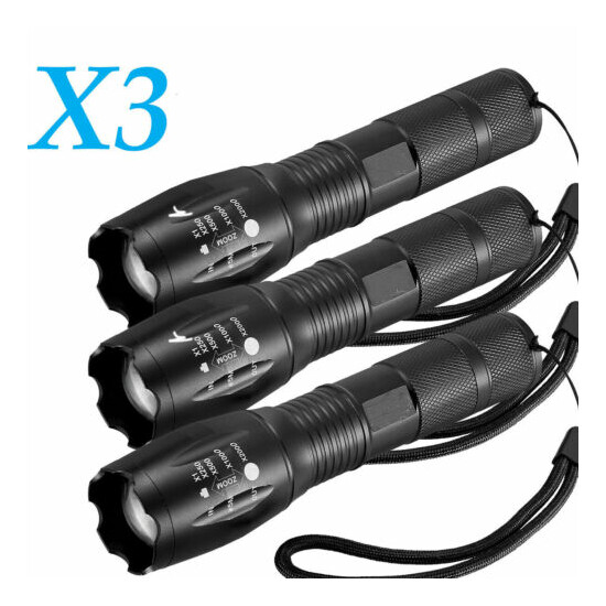 Tactical LED Flashlight 18650 Police Military Grade Torch Ultra Bright Light Lot image {12}