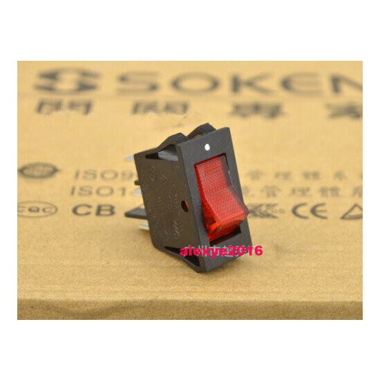 1PCS SOKEN RK1-14 Rocker Power Switch 16A 250VAC 16A 125VAC T100 3 Pin Red Lamp  image {4}