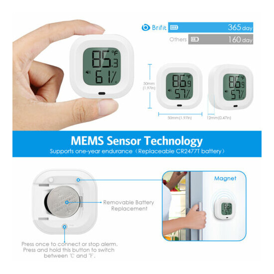 20/35M_Mini Indoor Bluetooth Digital Thermometer Hygrometer Temperature Humidity image {29}