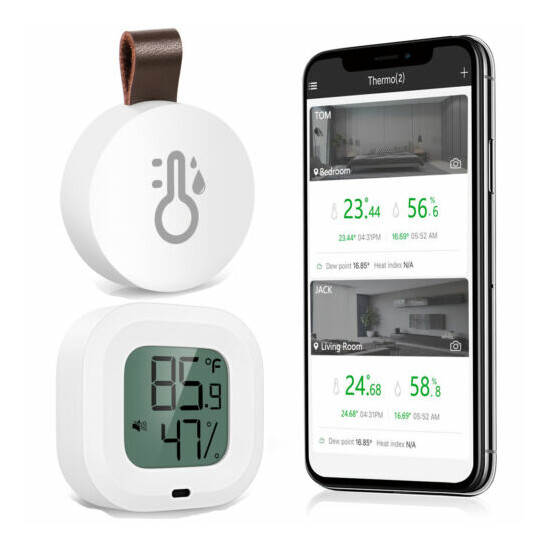 20/35M_Mini Indoor Bluetooth Digital Thermometer Hygrometer Temperature Humidity image {1}