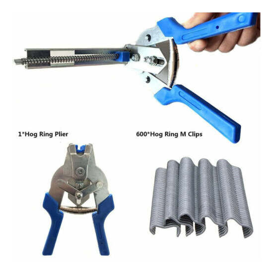 Type M Nail Ring Plier Kit Poultry Bird Cage Fasten Hog Wire Clamp Staples Tools image {10}