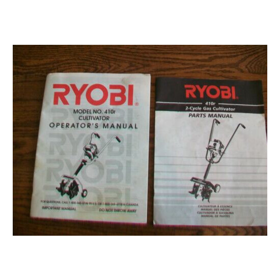 RYOBI Cultivator Model 410r Owners Operators Manual & Parts Manual image {1}