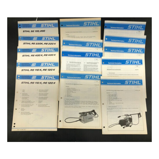 Stihl RE 110 120 220 400 K Pressure Washer Parts List Manual & Tech Info Lot image {1}