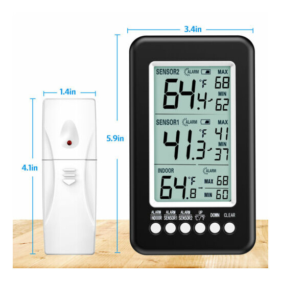 1pc Refrigerator Alarm Thermometer Digital Wireless Fridge Freezer&Temperature image {9}