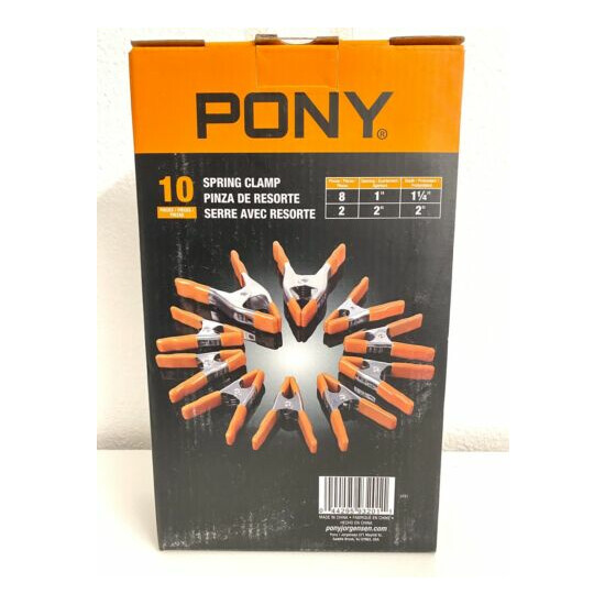 New- (10 PC) Pony Tools Heavy Duty Metal Spring Clamps Set / 2-inch 1-inch  image {1}