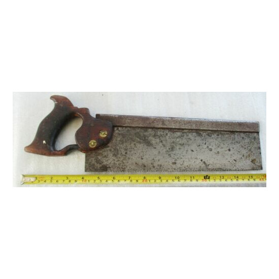 VINTAGE J.BRODIE 281 HORNSEY ROAD NTH BRASS FIXED 12 INCH BLADE STEEL TENON SAW image {3}