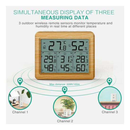 Digital LCD_Display Outdoor Indoor Thermometer Hygrometer Temperature Humidity image {28}