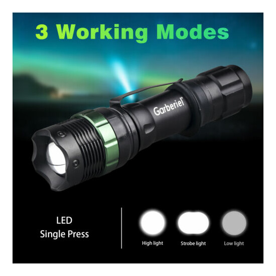 2Pack 90000lm Zoomable T6 LED Tactical Flashlight Torch 18650 Ultra Bright Light image {3}