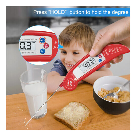 Food Digital Instant Read Meat Thermometer with Probe for Kitchen Cooking, BBQ image {5}