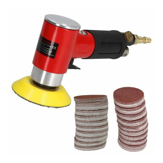 2" & 3" Mini Air Angle Grinder Polisher With Backing Pad + 200 Mixed Grit Discs image {1}