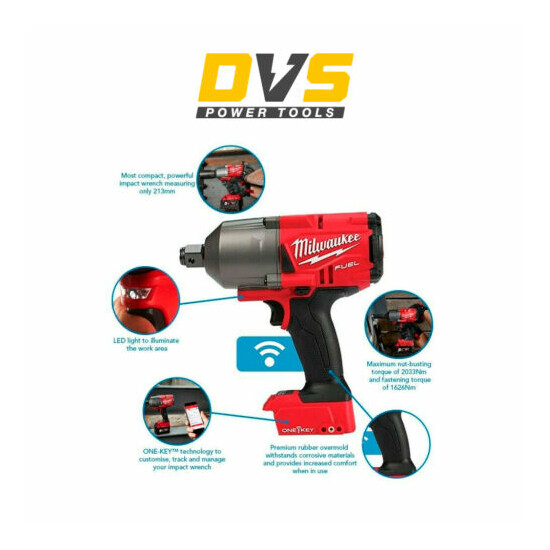 Milwaukee M18ONEFHIWF34-502X 18v 3/4in One-Key Fuel High Torque Impact Wrench 5A image {2}