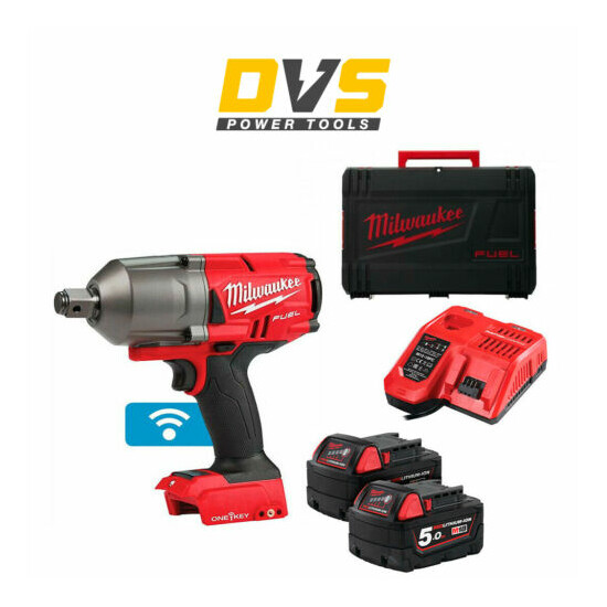 Milwaukee M18ONEFHIWF34-502X 18v 3/4in One-Key Fuel High Torque Impact Wrench 5A image {1}