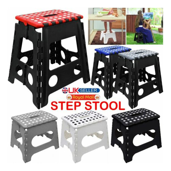 Small Medium Large Step Stool Folding Foldable Multi Purpose Heavy Duty Kitchen image {1}