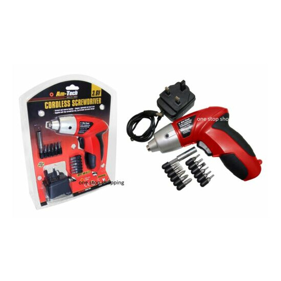 PRO 3.6V ELECTRIC RECHARGEABLE BATTERY CORDLESS SCREWDRIVER DRILL SET BITS image {1}