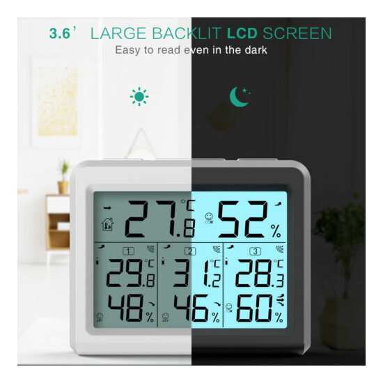 Digital LCD_Display Outdoor Indoor Thermometer Hygrometer Temperature Humidity image {18}