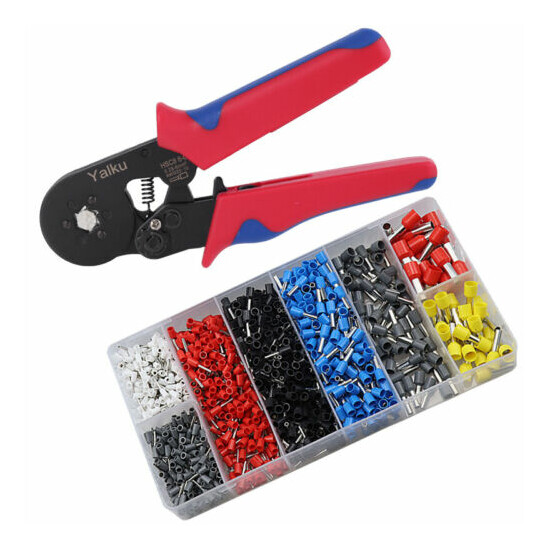 Wire Ferrule Terminal Ratchet Crimper Pliers Hexagonal Sawtooth Crimping Tool image {1}