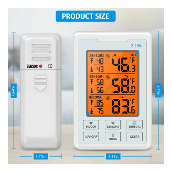 1pc Refrigerator Alarm Thermometer Digital Wireless Fridge Freezer&Temperature image {8}