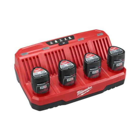 Milwaukee M12 4-Port Sequential Battery Charger 12-Volt Battery Charging Station image {3}