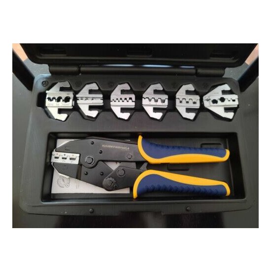 Haisstronica Crimping Tool Set 8Pcs-Quick Change Ratchet Wire Crimper Tool Case image {1}