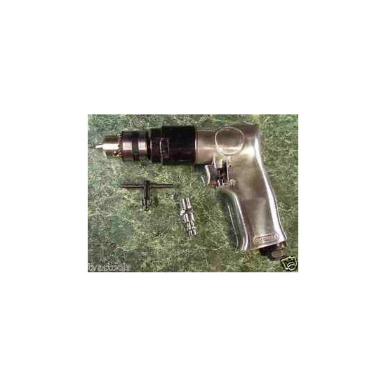 AIR DRILL 3/8'' REVERSIBLE TOOL with Chuck key new image {1}