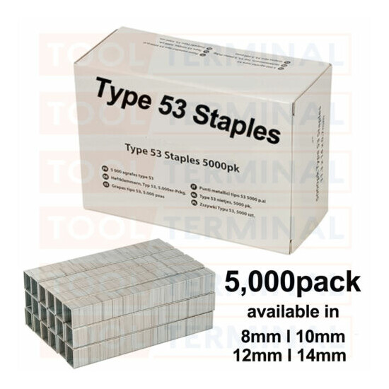 5,000 Heavy Duty Staples 8 10 12 14mm Type 53 fit Stanley TR Arrow JT21 Tacwise image {1}