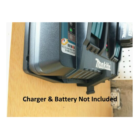 Wall Mount For Makita DC18RD 2-Battery Charger, Made in USA image {11}