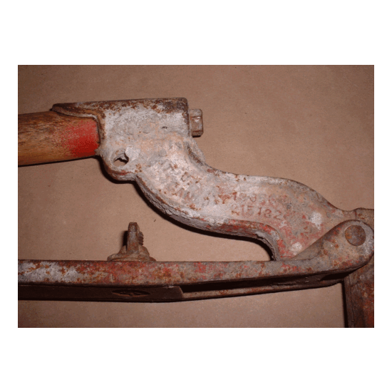 Old Vintage Fuller BrikaireR Brick Carrying Iron Tool w/Wood Handle image {7}