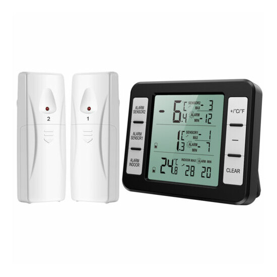 New Refrigerator Thermometer Digital Kitchen Wireless Fridge&Freezer Temperature image {1}