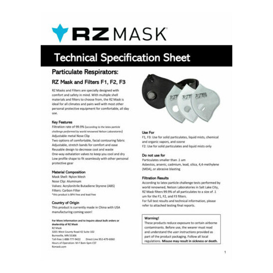 XL RZ Mask M2 Multi-Purpose Air Filtration BLACK MESH + 2 filters NOISH 99 Thumb {3}