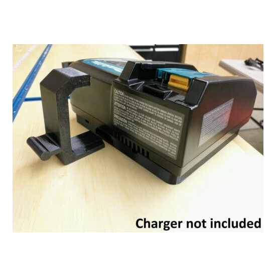 Wall Mount For Makita DC18RC Charger With Optional 18V Battery Mounts image {3}