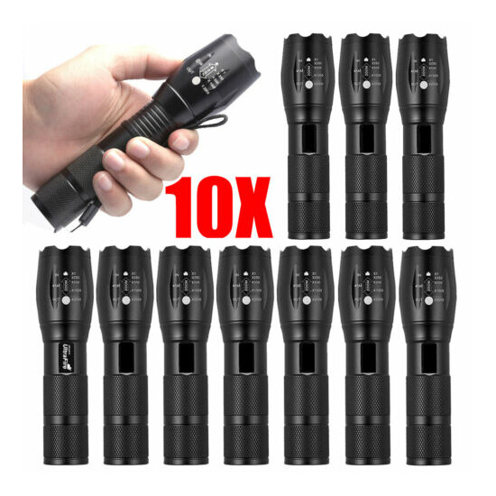 Tactical LED Flashlight 18650 Police Military Grade Torch Ultra Bright Light Lot image {1}