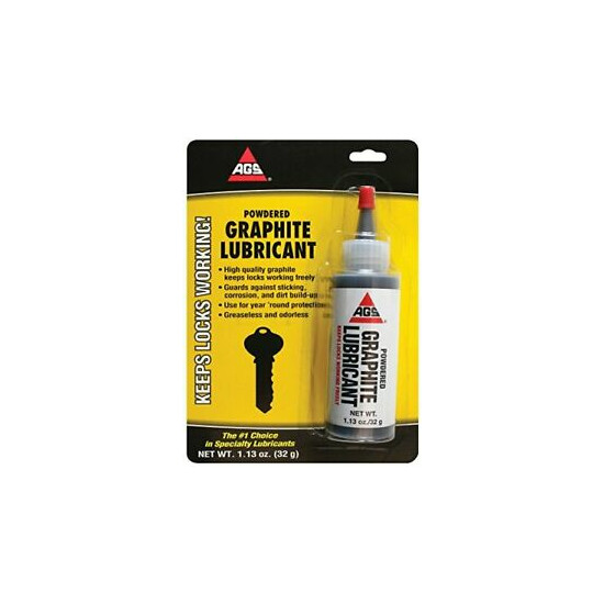 AGS Powdered Graphite Lubricant - Keeps Locks Working Freely 1.13 oz (2 Pack) image {1}