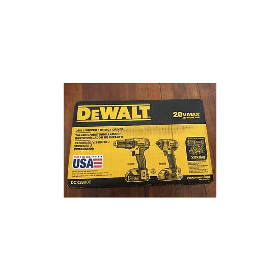 DeWalt 20vMAX Lithium Ion - Drill/Driver/Impact Driver DCK280C2 battery image {1}