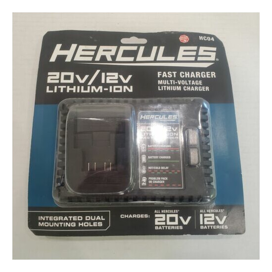 Hercules 20V / 12V Multi Voltage Fast Charger Lithium-Ion Model HC04 Open Box image {1}