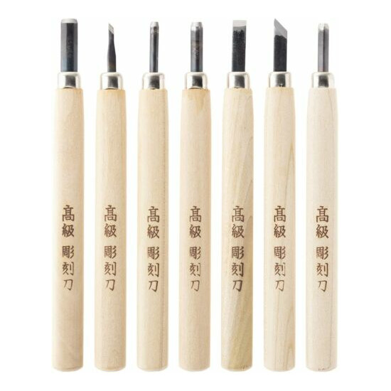 Japanese tes Chisels names Oire 7pcs Set sk-5 Steel w/Sharpeing stone  image {1}