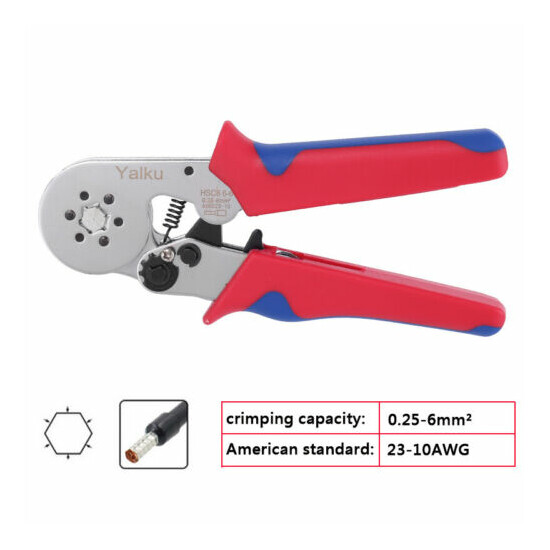 Wire Ferrule Terminal Ratchet Crimper Pliers Hexagonal Sawtooth Crimping Tool image {11}
