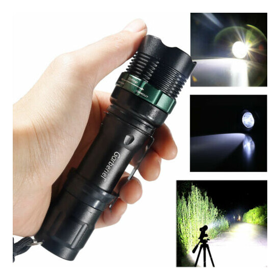 2Pack 90000lm Zoomable T6 LED Tactical Flashlight Torch 18650 Ultra Bright Light image {5}