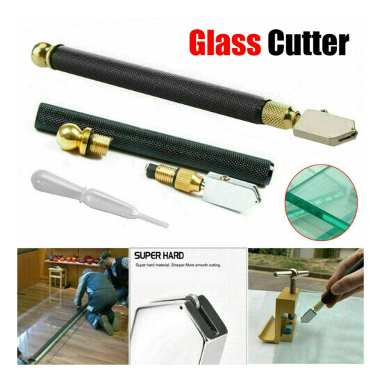 Professional Glass Cutter Oil Lubricated Cutters With Grip Carbide Precision image {1}