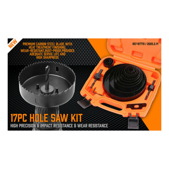 19PC Hole Saw Kit Drill Bit Set 6"(152mm) - 3/4" (19mm) 13Pc Saw Blades Wood PVC Thumb {2}