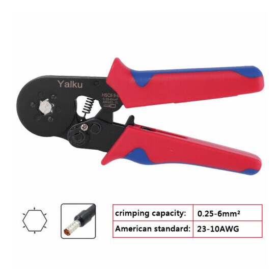 Wire Ferrule Terminal Ratchet Crimper Pliers Hexagonal Sawtooth Crimping Tool image {10}