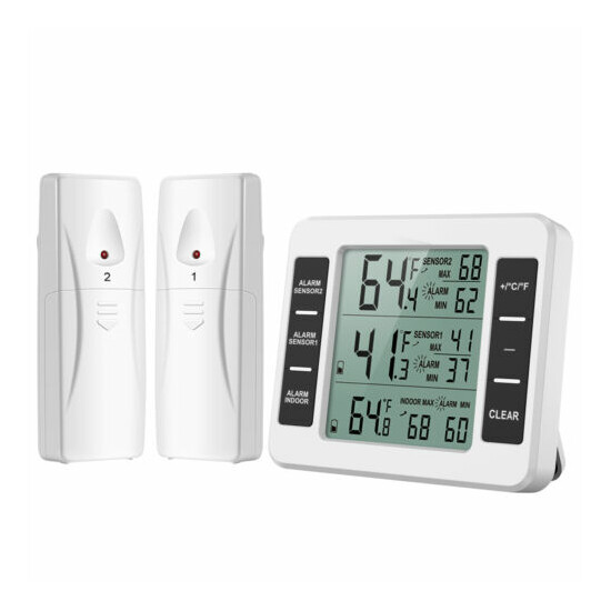 1pc Refrigerator Alarm Thermometer Digital Wireless Fridge Freezer&Temperature image {21}