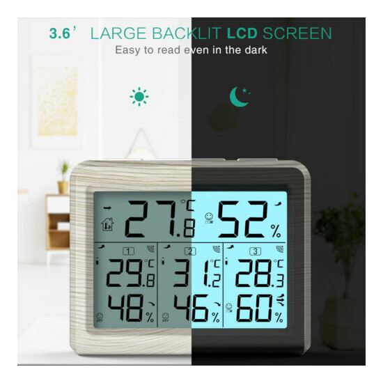 Digital LCD_Display Outdoor Indoor Thermometer Hygrometer Temperature Humidity image {25}