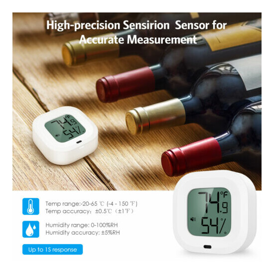 20/35M_Mini Indoor Bluetooth Digital Thermometer Hygrometer Temperature Humidity image {26}