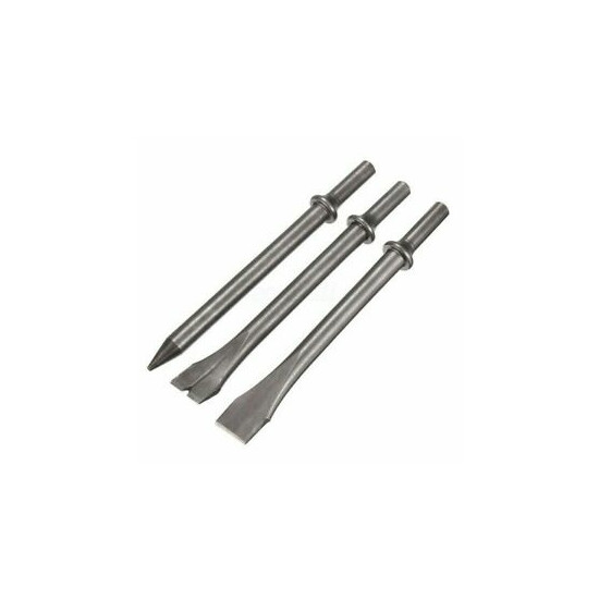 3PC EXTRA LONG BIT SET FOR AIR CHISEL PUNCH HAMMER TOOL FLAT TAPERED BOLT CUTTER image {1}