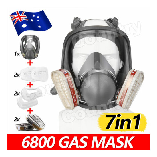 7 in1 Gas Mask Combination With Filter Box Full Face Facepiece Respirator New image {1}