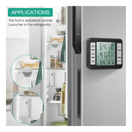 1pc Refrigerator Alarm Thermometer Digital Wireless Fridge Freezer&Temperature image {38}