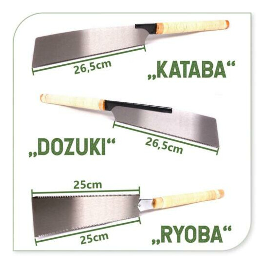 Japan Saws 3er-Set/hand saw pit saw wood saw (Kataba, Dozuki, Ryoba)  image {6}